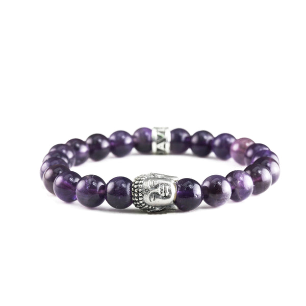 Bracelet Bouddha Amethyste et argent