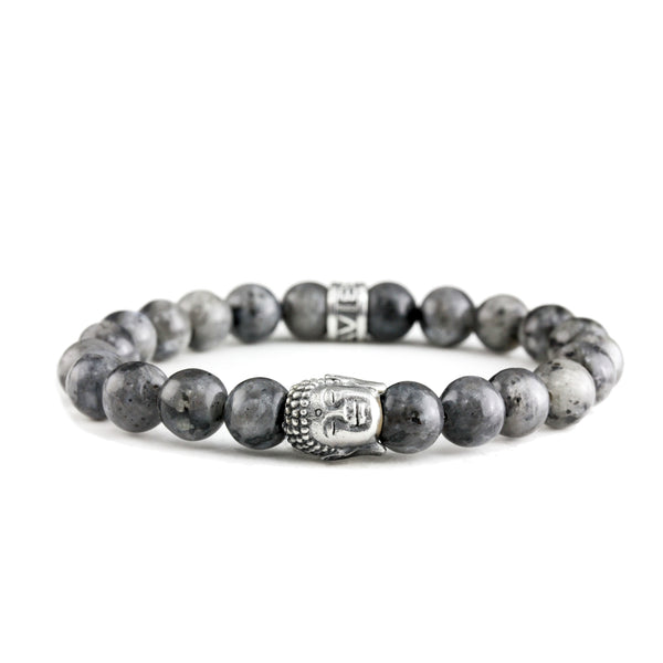 Bracelet Bouddha Larvikite et argent