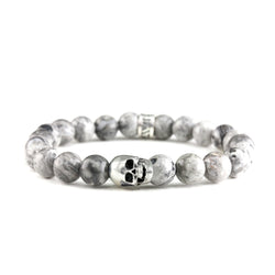 Bracelet Skull Jasper et argent
