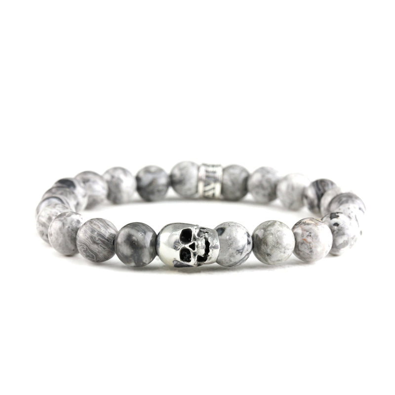 Bracelet Skull Jasper et argent