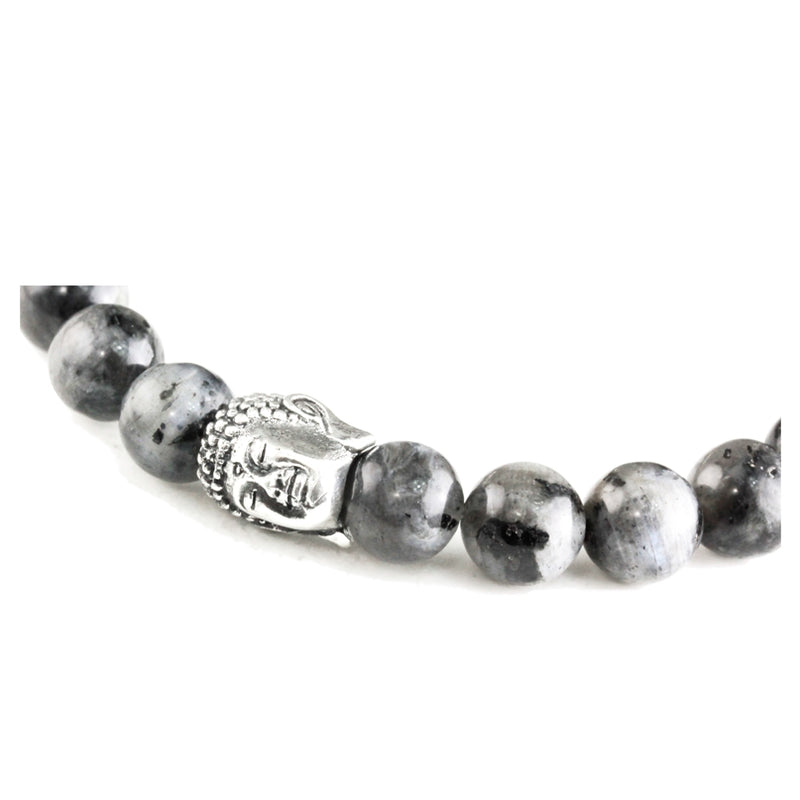 Bracelet Bouddha Larvikite et argent